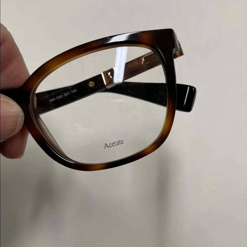 MAXMARA NWOT Women's Tortoise Modern Square 58-140 Springe Hinge Eyeglass Frame